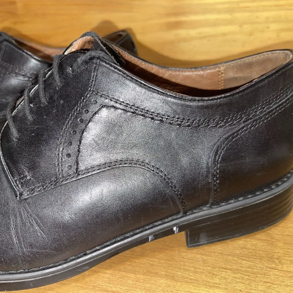 Johnston‎ & Murphy Shoes Men 11 Black Sheepskin Dress Casual Shoes Cap Toe